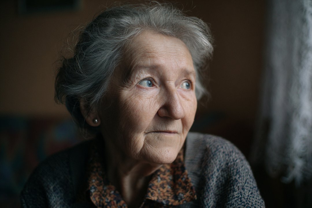 An older woman sitting in her house | Source: Midjourney