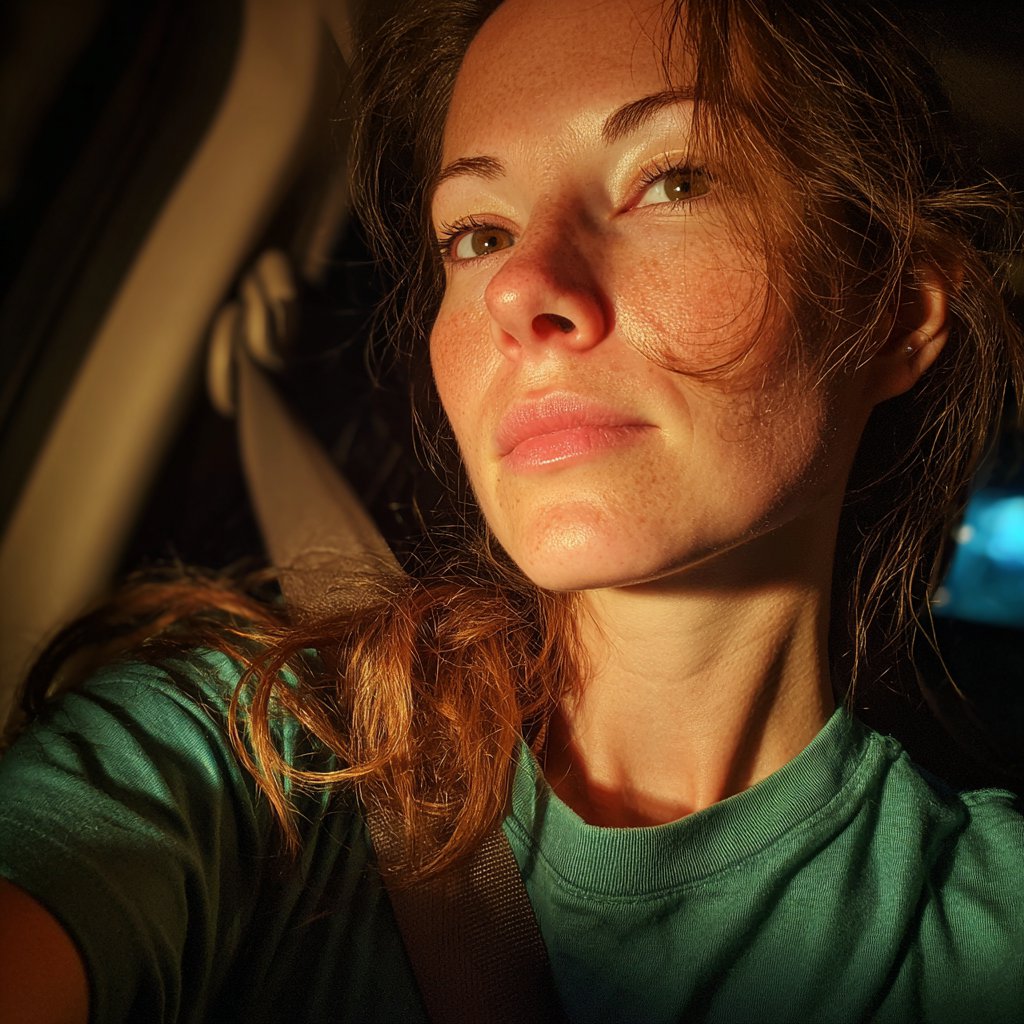 A woman driving a car | Source: Midjourney