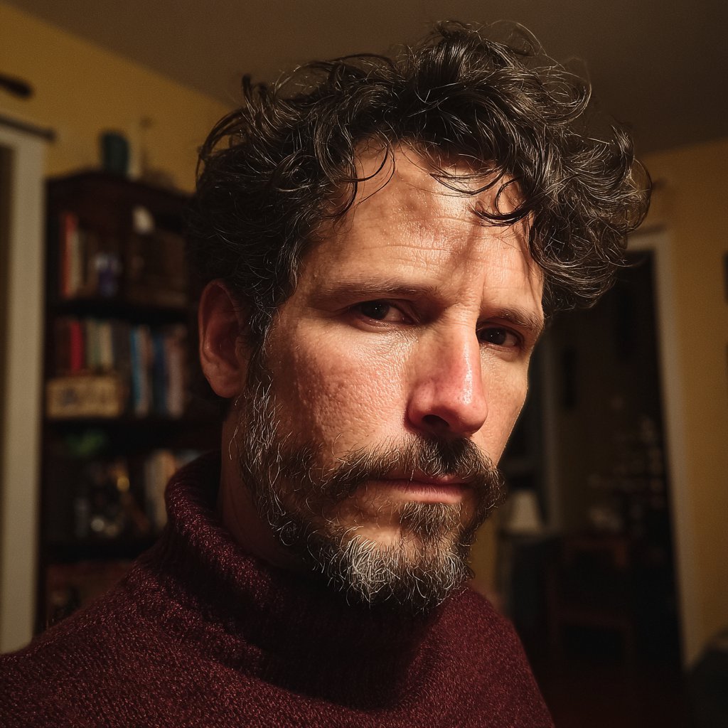 A close-up of a man standing in a living room | Source: Midjourney