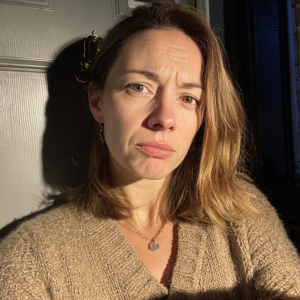 A woman standing at her front door | Source: Midjourney