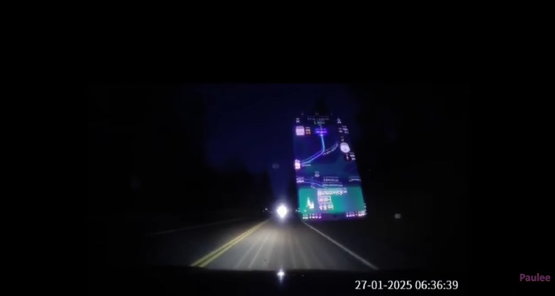 A screengrab of the dashcam footage taken in Pauline's car on the day of the accident, posted on 30 November 2025. | Source: YouTube/Pauline Potter