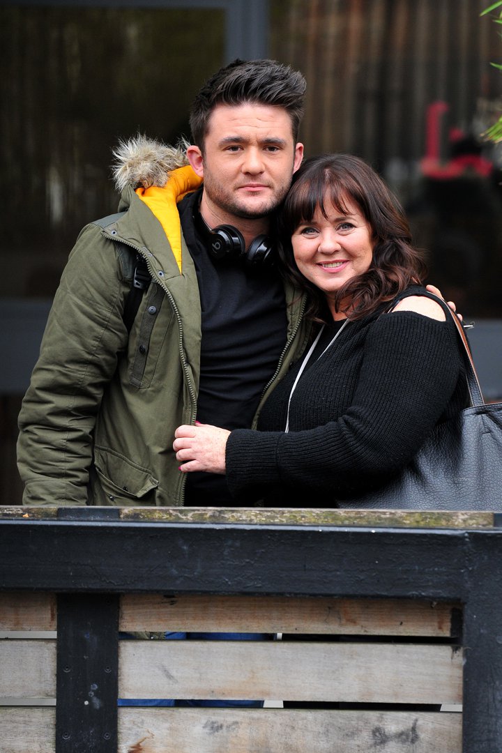 Coleen Nolan with her son, Shane Nolan, at the ITV Studios on February 6, 2017, in London, England. | Source: Getty Images