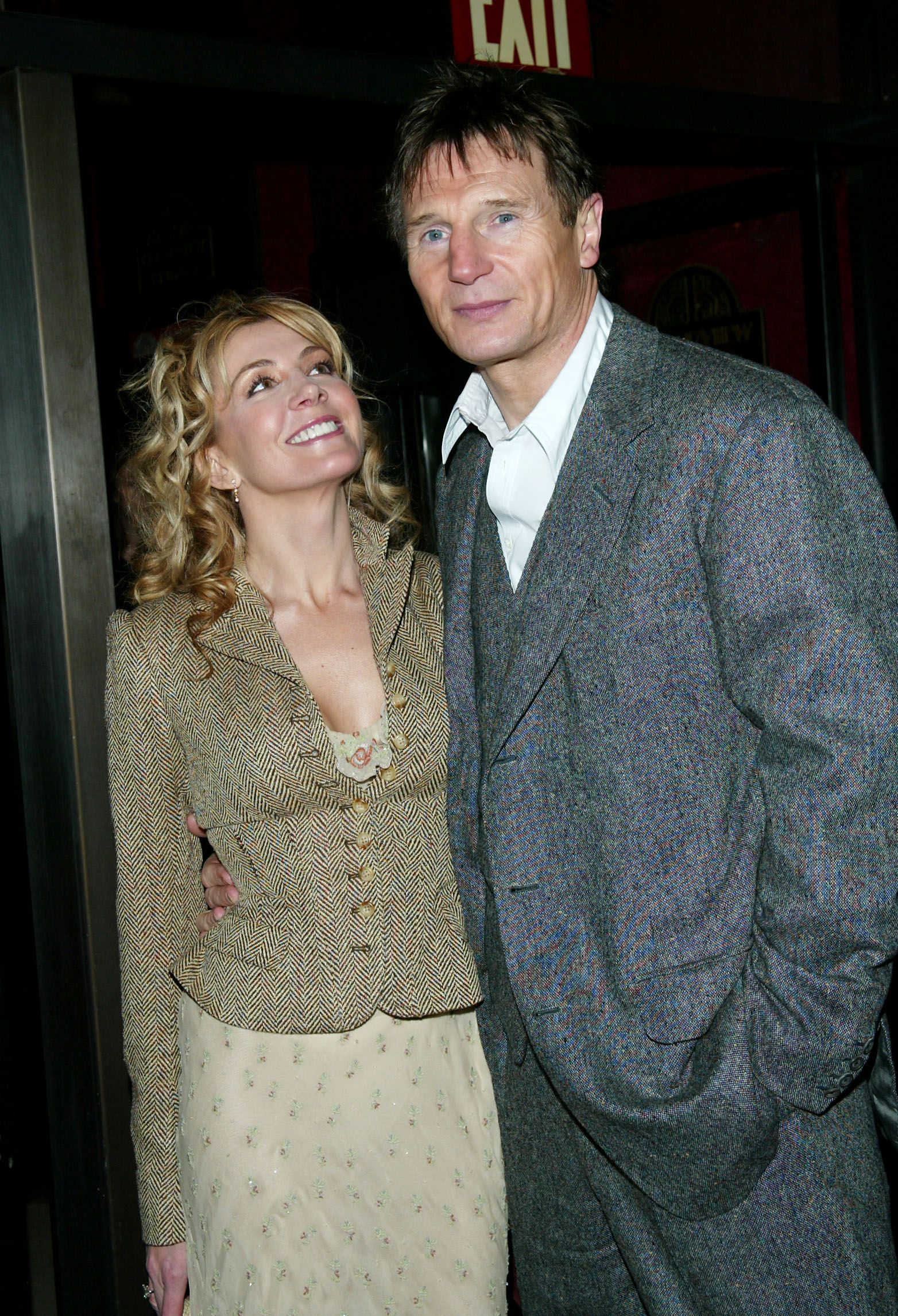 Natasha Richardson with Liam Neeson arriving at the