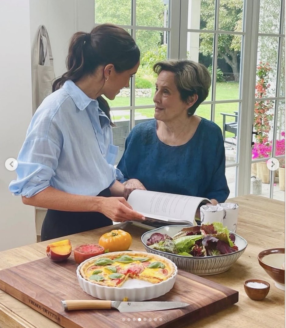 Meghan Markle is pictured with a guest on her new show,