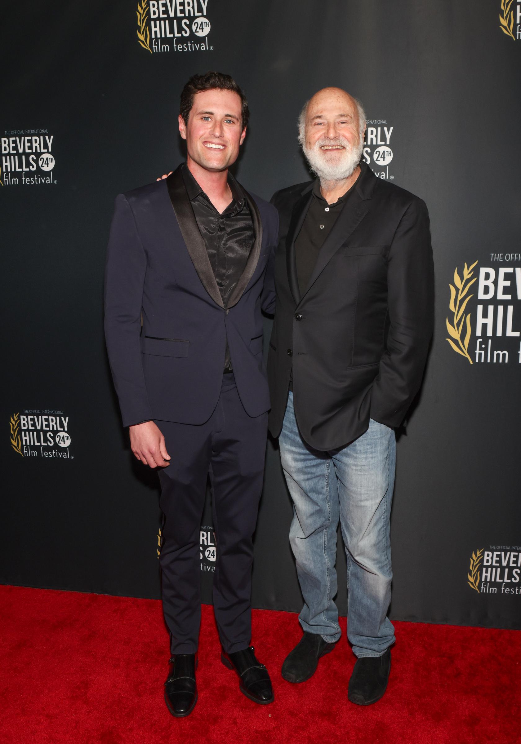 Jake and Rob Reiner attend the Beverly Hills Film Festival in Hollywood on May 3, 2024. | Source: Getty Images