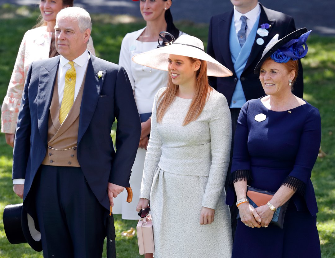 Andrew Mountbatten-Windsor, Princess Beatrice, and Sarah Ferguson on Day 4 of Royal Ascot on June 22, 2018, in England. | Source: Getty Images