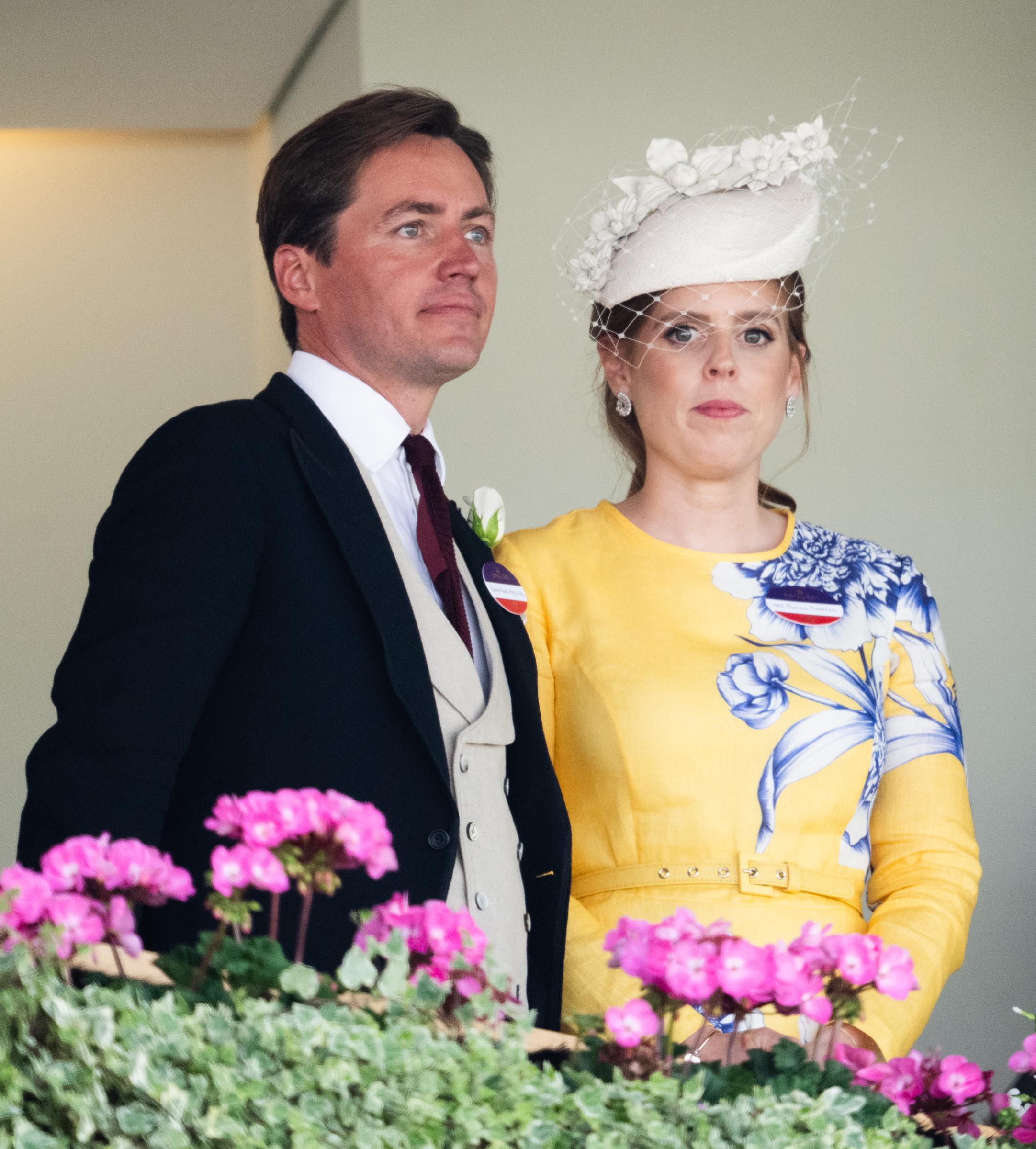 Edoardo Mapelli Mozzi and Princess Beatrice of York during Day 3 of Royal Ascot on June 19, 2025, in England. | Source: Getty Images