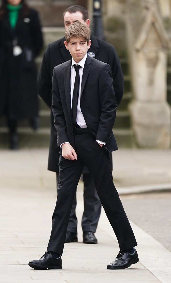 All grown-up: James arrives at Westminster Abbey for a solemn Service of Thanksgiving honoring his grandfather, Prince Philip, on 29 March 2022. Dressed in formal attire, the young royal stood tall among his grieving family during the emotional tribute.