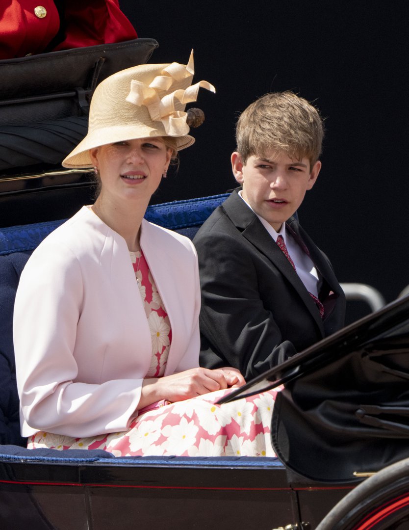 Side by side with his sister: James joins Louise in a royal carriage during Trooping the Colour on 2 June 2022. The siblings made a rare joint appearance as they participated in the historic parade through London.