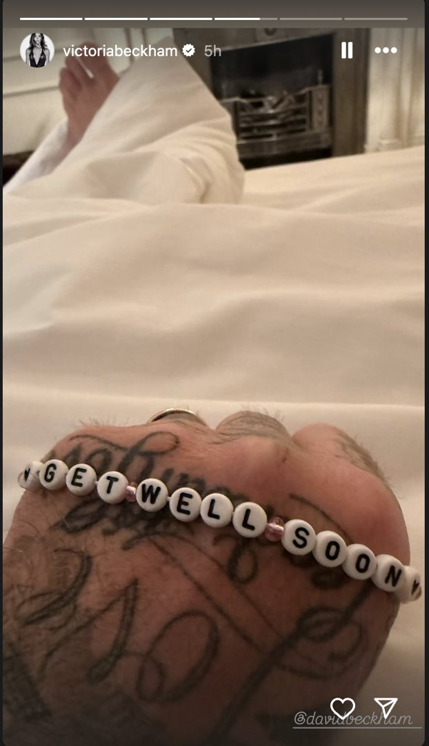A close-up of Sir David Beckham's hand with his 