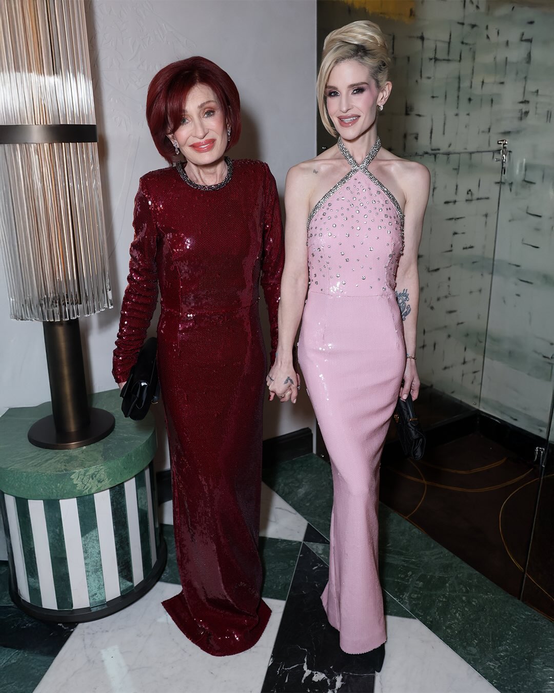 Sharon and Kelly Osbourne attend a special cocktail hosted by Rebecca Vallance at Aki London on 26 November 2025 in London, England. | Source: Instagram/kellyosbourne