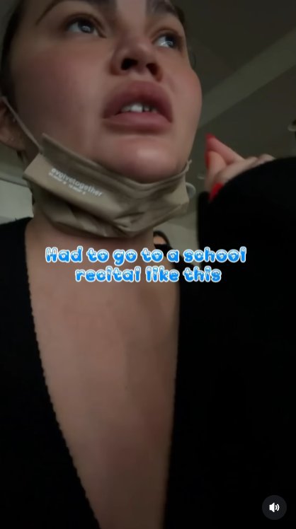 No Tooth? No Problem: Broken smile or not, Teigen shows up for Miles' recital &mdash; smiling through the chaos, phone in hand, because parenting (and Christmas) never pauses. | Source: Instagram/chrissyteigen