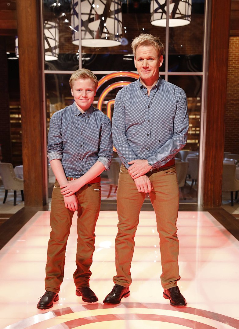 Jack and Gordon Ramsay were photographed on the set of season four of 