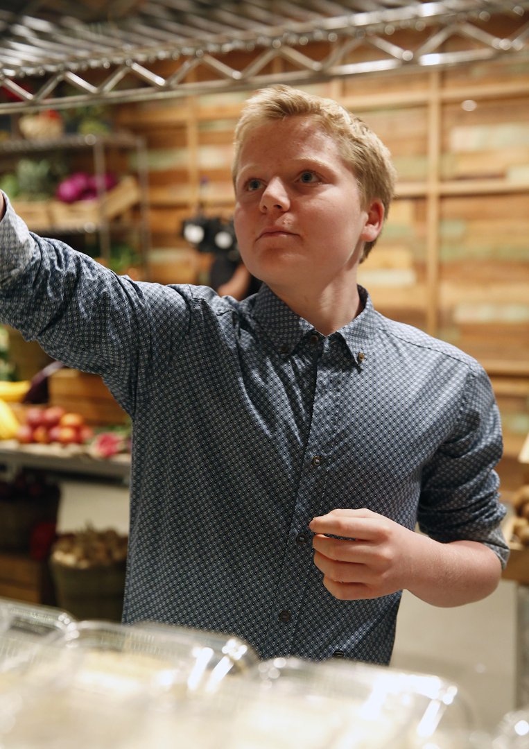 Jack Ramsay was captured mid-focus while selecting ingredients on the set of season four of 