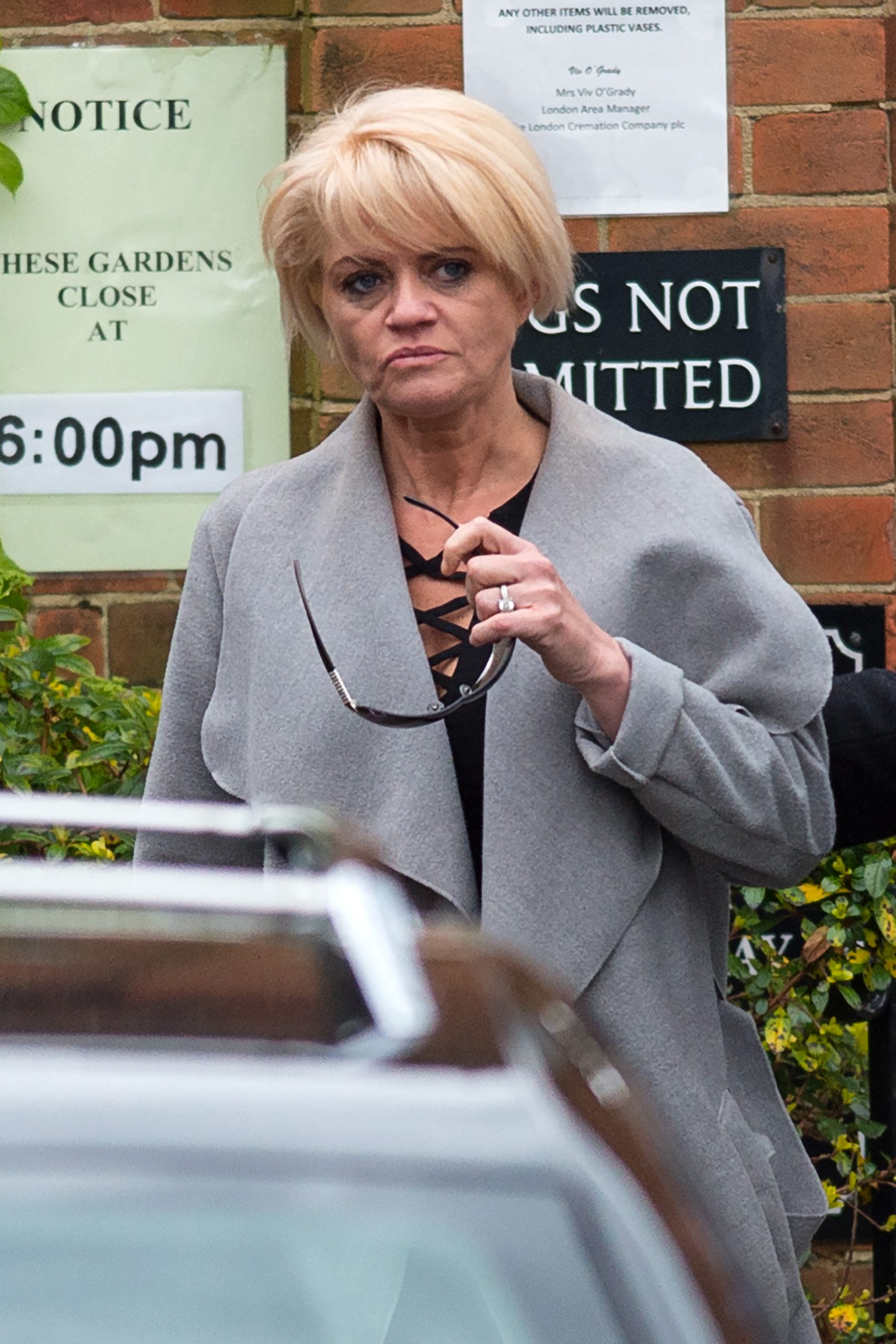 Danniella Westbrook at David Gest's funeral on April 29, 2016, in London, England. | Source: Getty Images