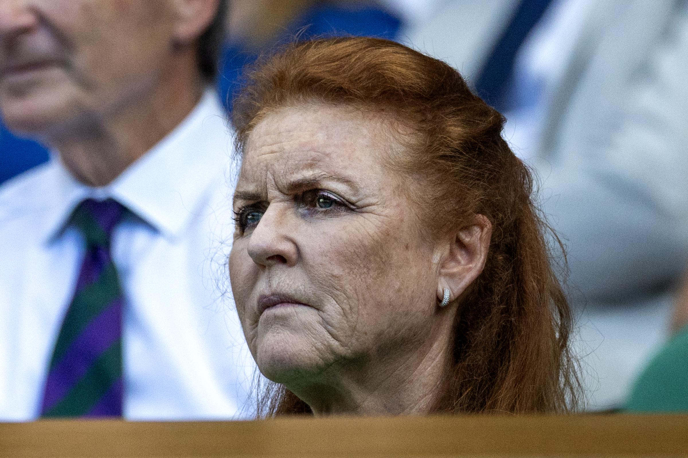 Sarah Ferguson in the Royal Box on Centre Court during the Wimbledon Lawn Tennis Championships at the All England Lawn Tennis and Croquet Club at Wimbledon on 30 June 2025 in London, England. | Source: Getty Images