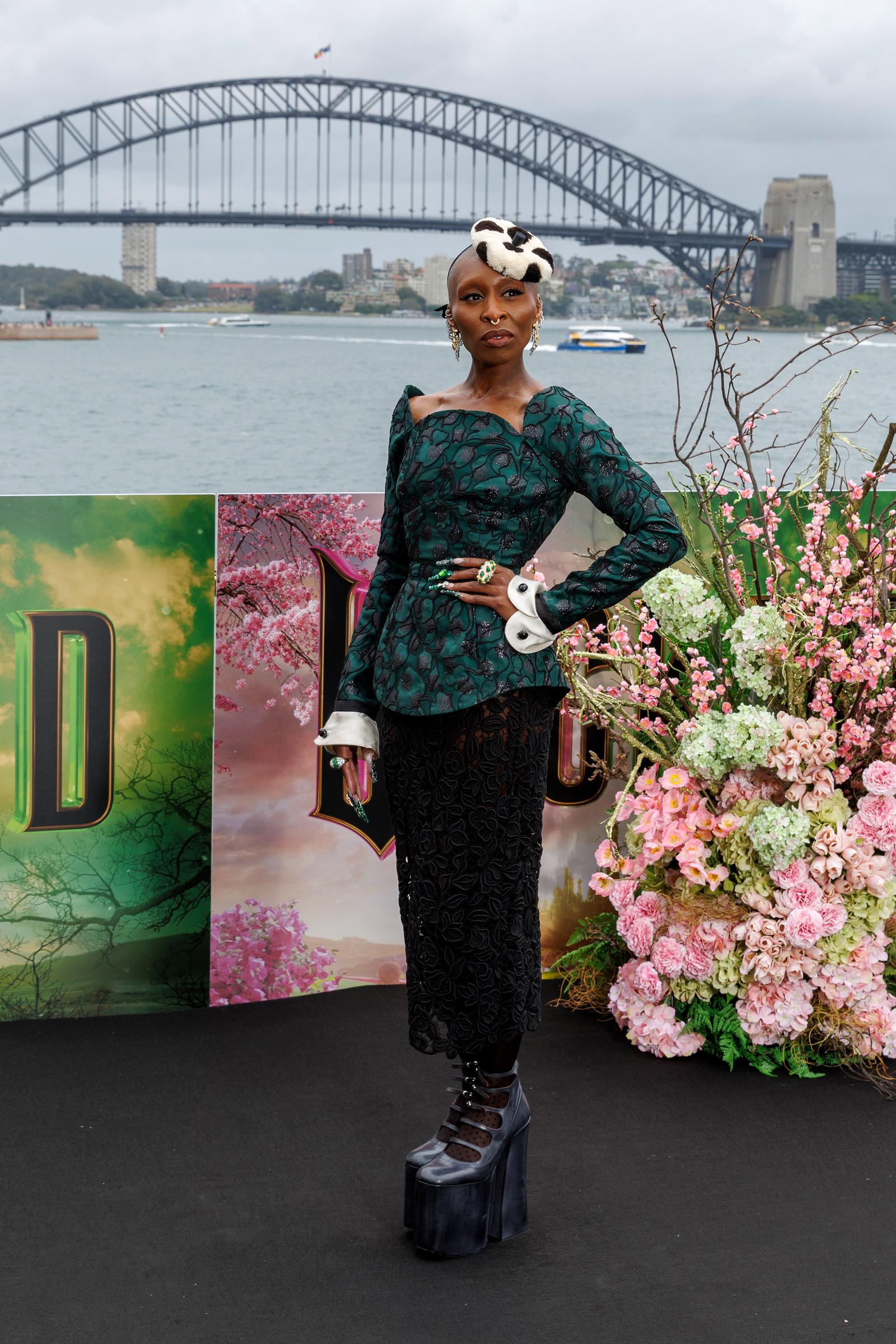 Cynthia Erivo poses for a photocall for the Australian premiere of 