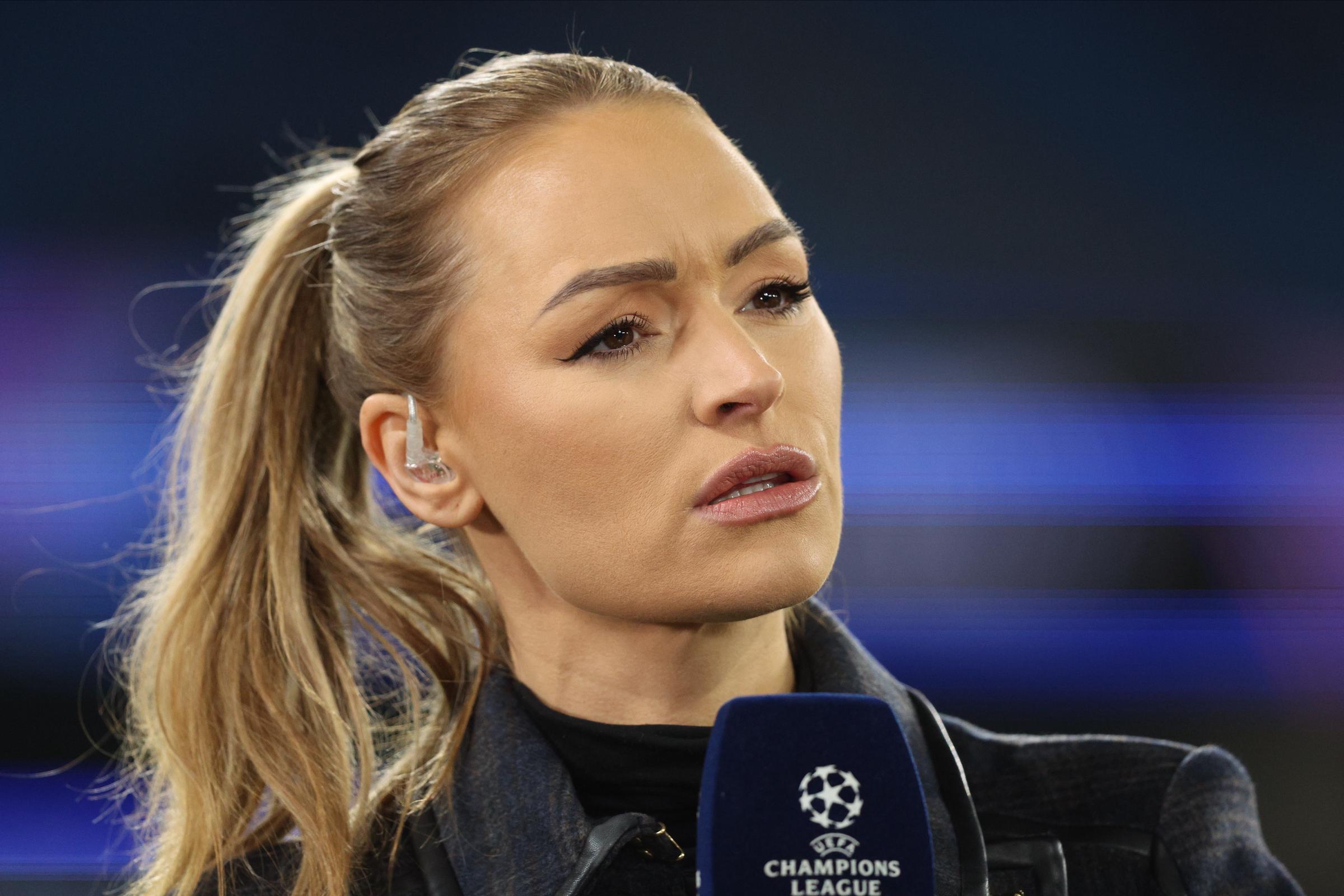 Laura Woods during the UEFA Champions League 2025/26 League Phase MD5 match between Manchester City and Bayer 04 Leverkusen at City of Manchester Stadium on 25 November 2025. | Source: Getty Images