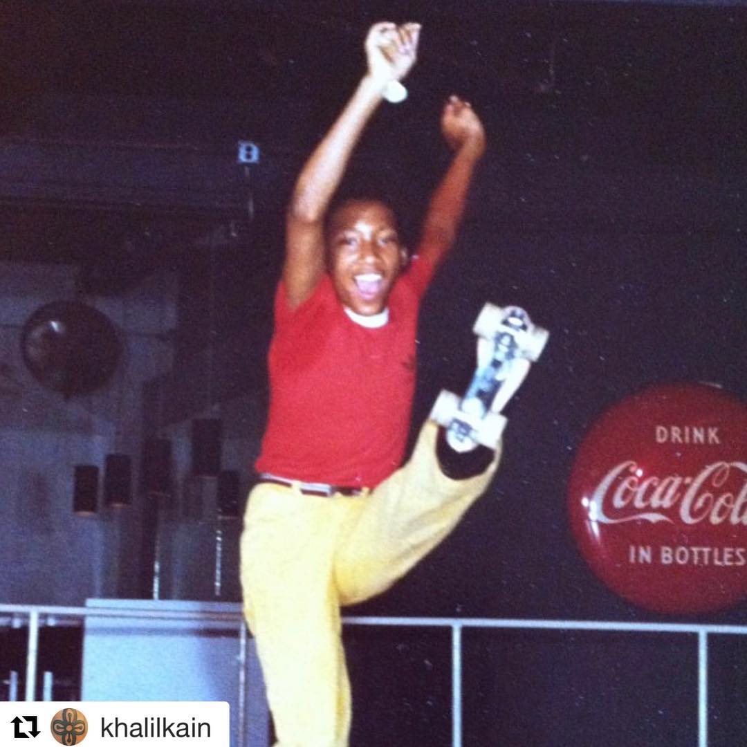 The actor is pictured skating in his teenage years, from a post dated August 7, 2018 | Source: Instagram/khalilkain