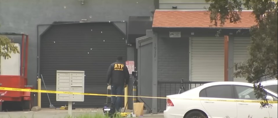 Authorities working at the scene of the birthday party shooting in Stockton, California, from a video dated December 1, 2025 | Source: Youtube/ABC7