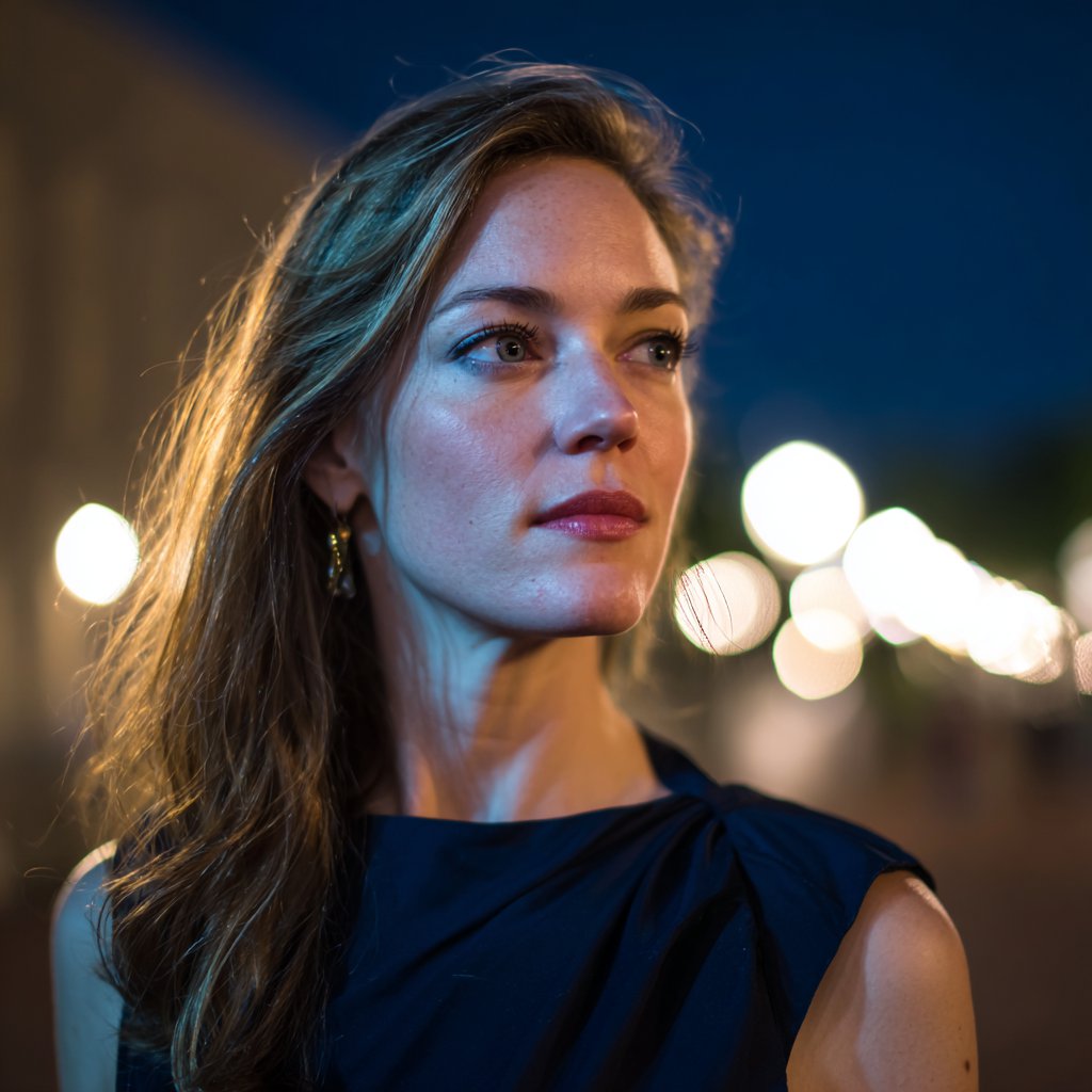 A woman wearing a navy dress | Source: Midjourney