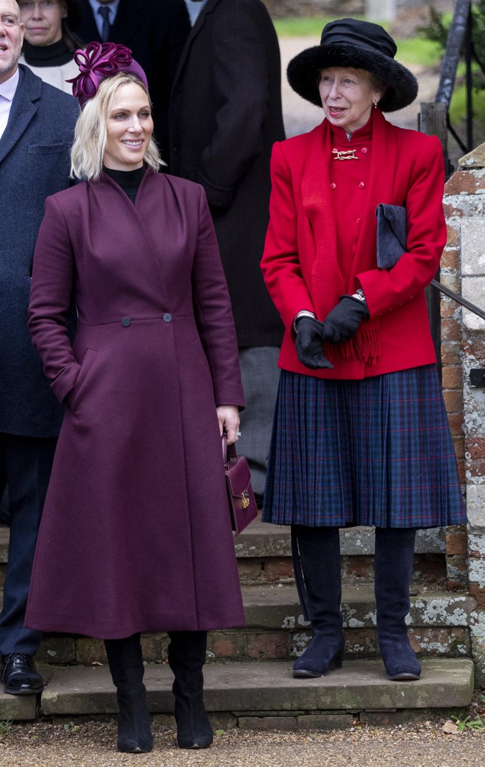 Zara Tindall and Princess Anne, Princess Royal, attend the Christmas Morning Service at St Mary Magdalene Church on 25 December 2024 in Sandringham, Norfolk. | Source: Getty Images