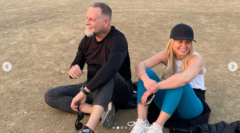 Dave Coulier and Candace Cameron Bure share a light moment outdoors, as posted in March 2025. Source: Instagram/candacecbure