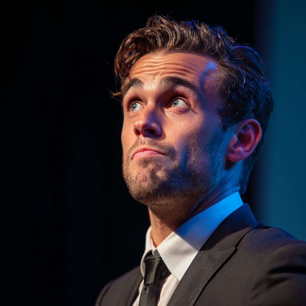 A close-up of an embarrassed man | Source: Midjourney