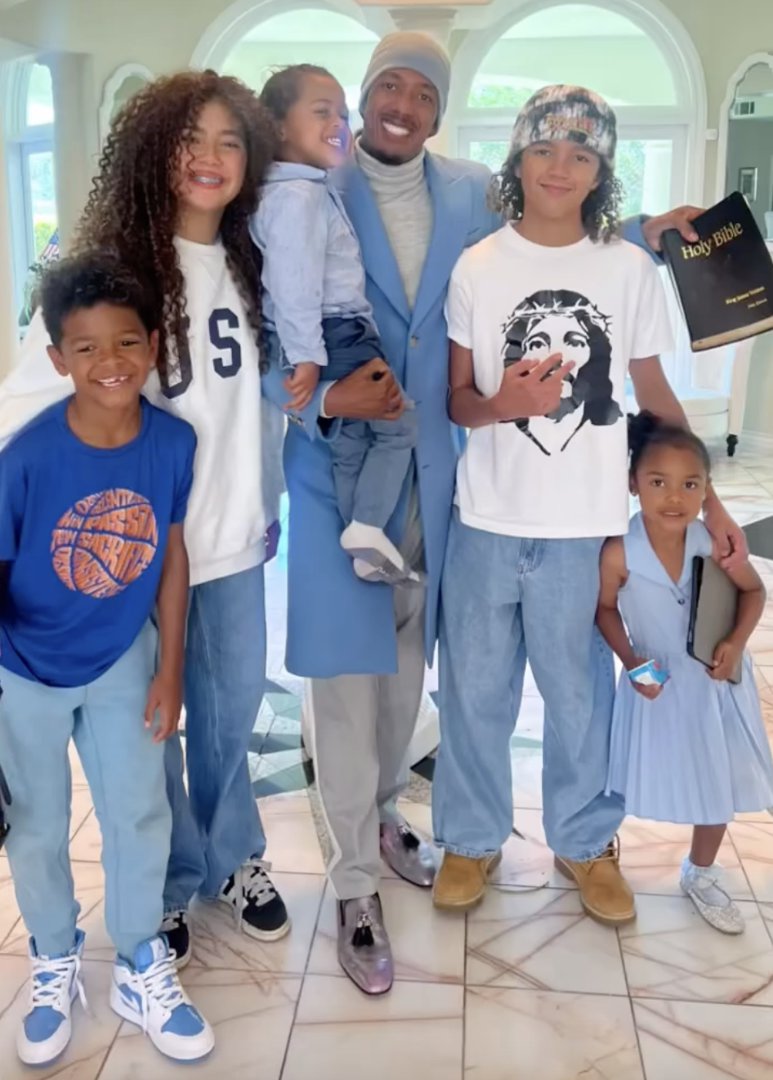 Nick Cannon and his children take a photo after church from a post dated June 15, 2025. | Source: Instagram/nickcannon