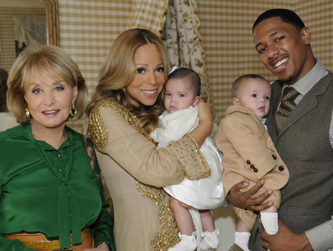Barbara Walters interviews pop superstar Mariah Carey and her husband Nick Cannon with their children Moroccan and Monroe Cannon in 2011. | Source: Getty Images
