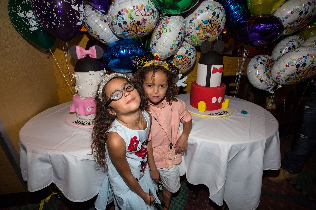 Monroe and Moroccan Cannon celebrate their sixth birthday at Disneyland in Anaheim, California  on April 30, 2017. | Source: Getty Images