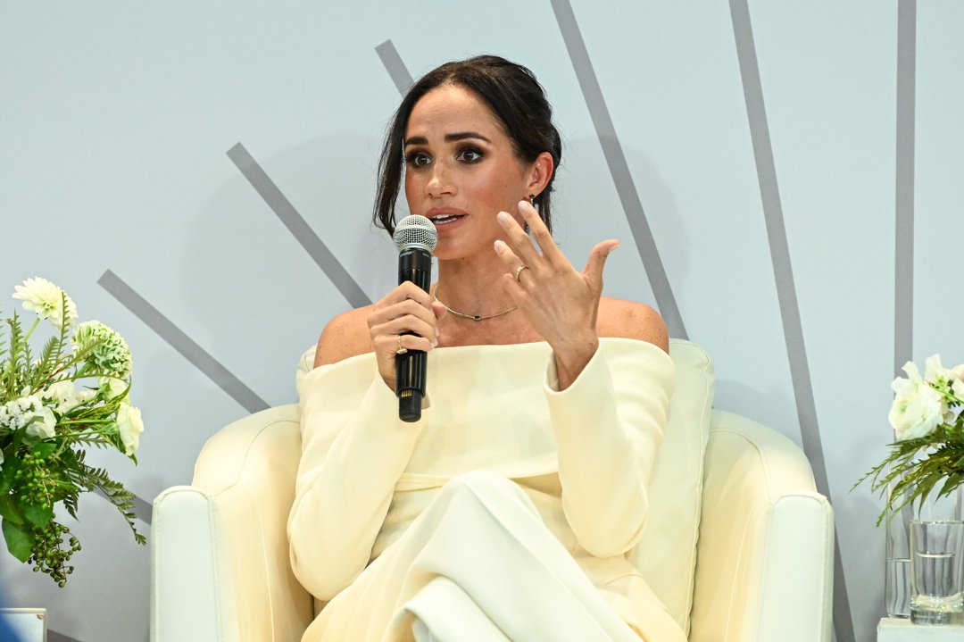 Meghan Markle speaks at a mental health summit in New York City on October 10, 2023 | Source: Getty Images