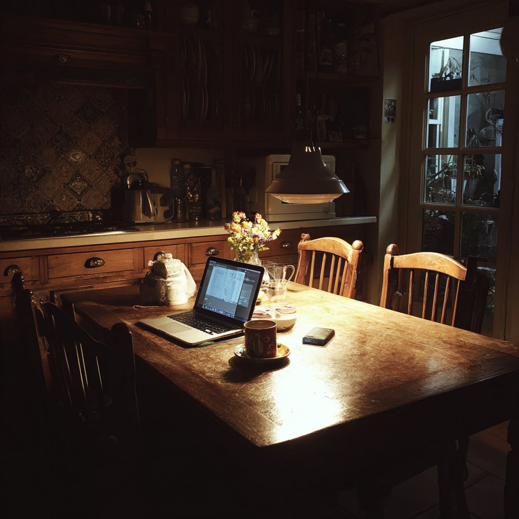 An open laptop on a table | Source: Midjourney