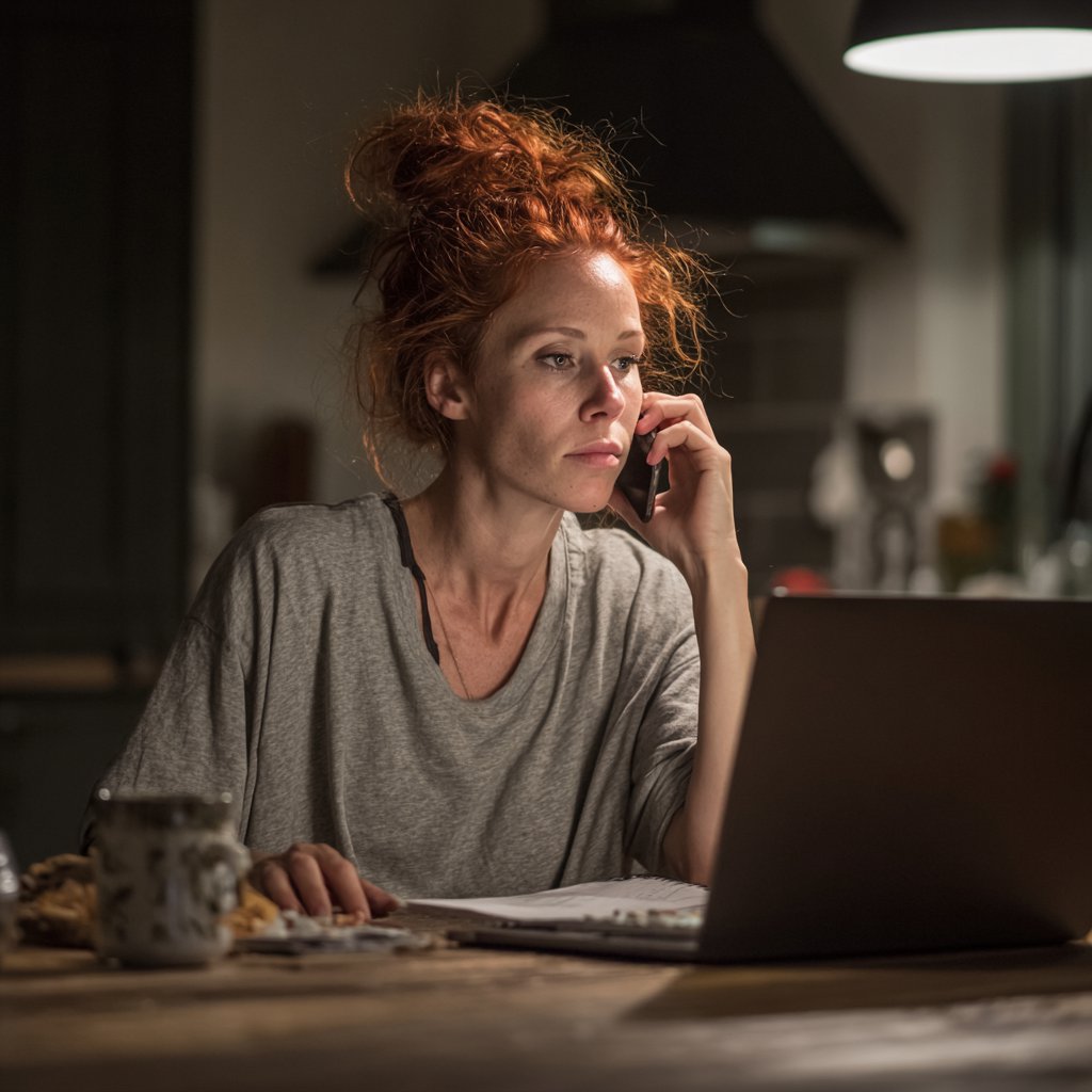 An emotional woman talking on the phone | Source: Midjourney