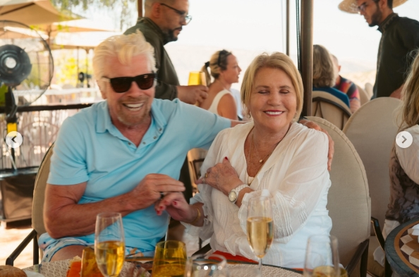 Richard Branson and Joan Templeman from a post dated December 20, 2025. | Source: Instagram/richardbranson
