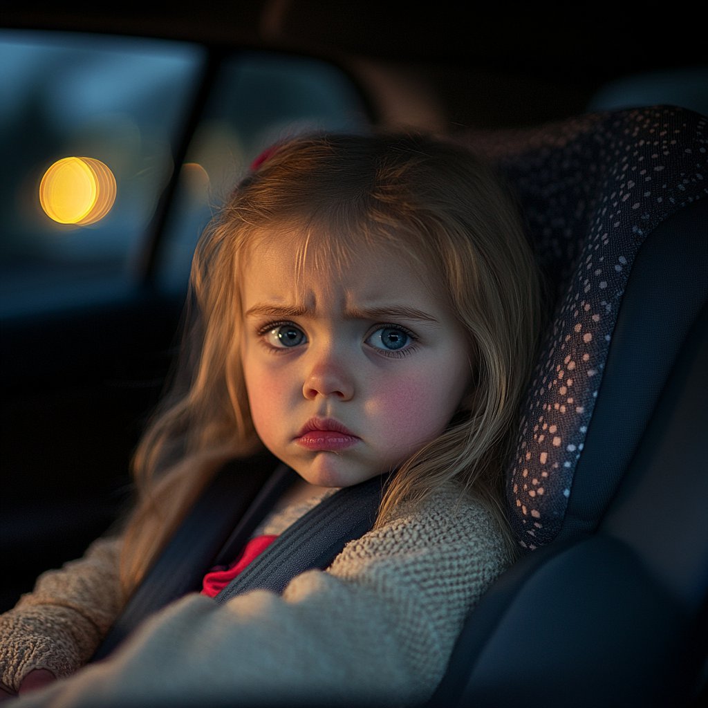 A sad girl in the car | Source: Midjourney