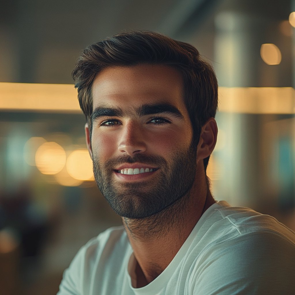 A man smiling | Source: Midjourney