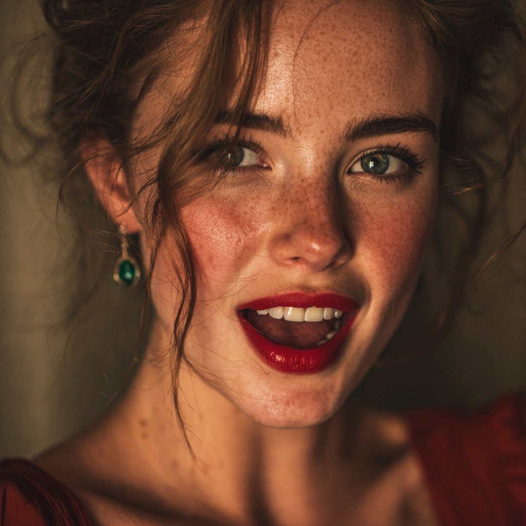 A woman laughing | Source: Midjourney