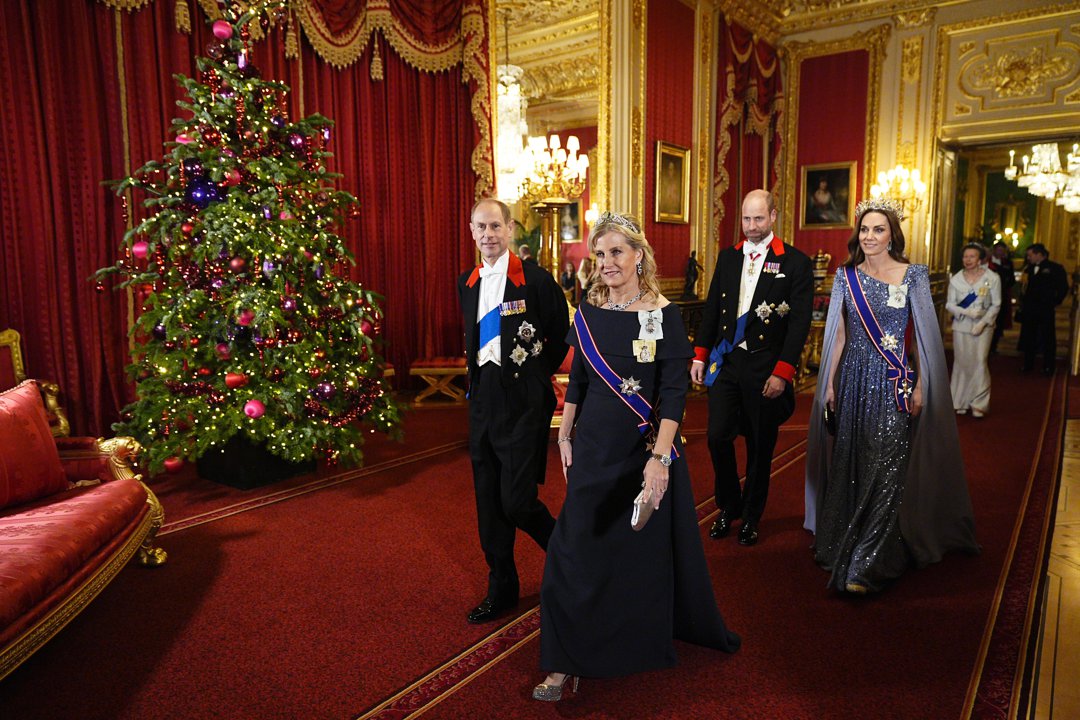 Draped in royal regalia and surrounded by festive grandeur, Edward, Duke of Edinburgh, led the procession into Windsor Castle alongside Sophie, Duchess of Edinburgh, with William, Prince of Wales, and Catherine, Princess of Wales, following behind. The senior royals arrived ahead of the state banquet held in honour of German President Frank-Walter Steinmeier and First Lady Elke Büdenbender, marking the first day of the official state visit on December 3, 2025.