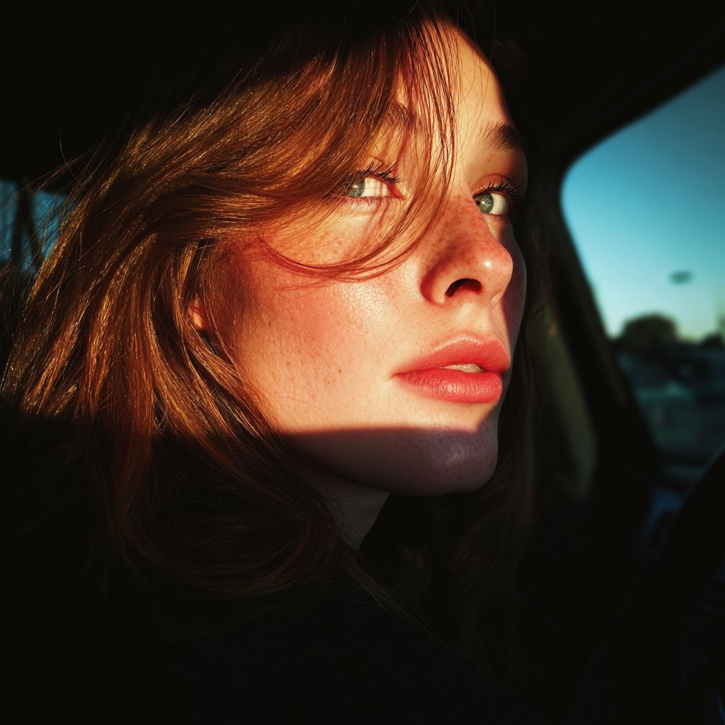 A woman driving a car | Source: Midjourney