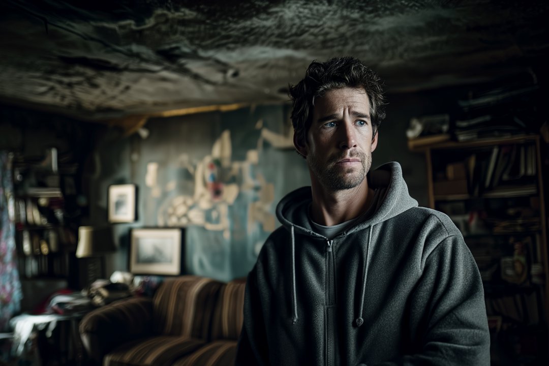 A man standing in his house | Source: Midjourney