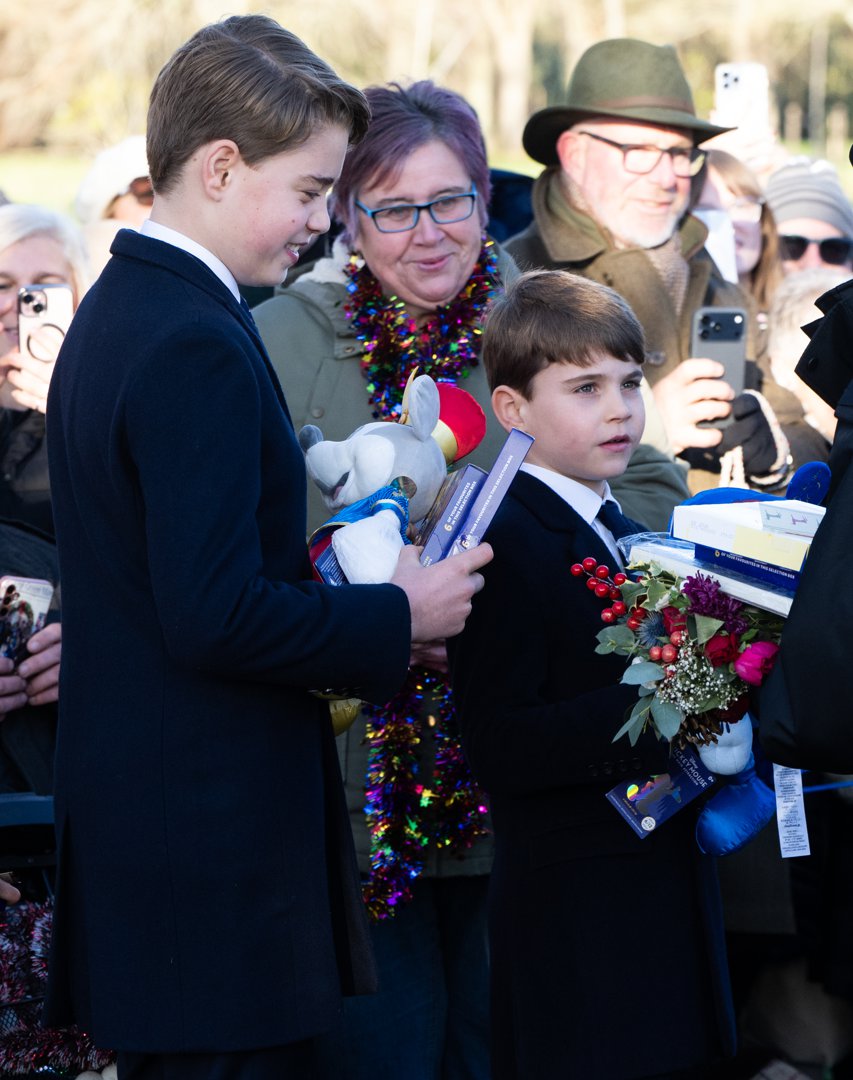 Prince George of Wales and Prince Louis of Wales attend the Christmas Morning Service at Sandringham Church on 25 December 2025 in Sandringham, Norfolk. | Source: Getty Images