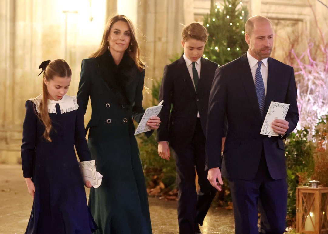 Following the evening's service, Catherine, Princess of Wales, walked with Princess Charlotte, while Prince George and William, Prince of Wales, followed closely behind. With candlelight still glowing in the background, the family exited with a sense of calm, dignity, and closeness.