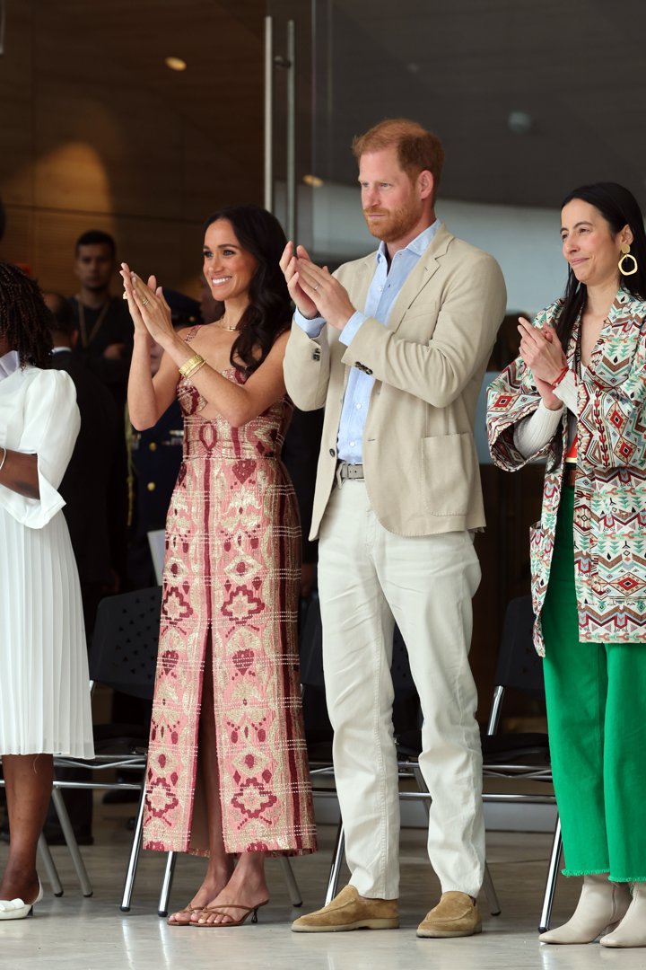 Meghan Markle and Prince Harry during their Colombia visit on August 15, 2024, in Bogot&aacute;, Colombia. | Source: Getty Images