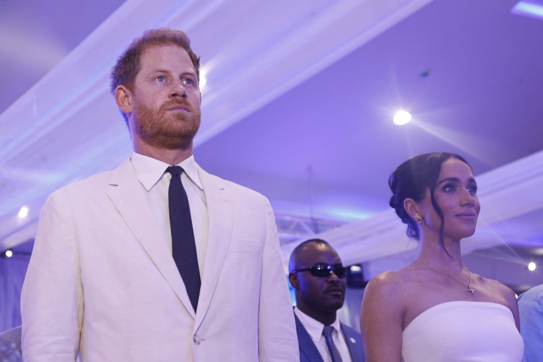 Prince Harry, Duke of Sussex, and Meghan, Duchess of Sussex, during a reception at Officers' Mess on May 11, 2024, in Abuja, Nigeria. | Source: Getty Images