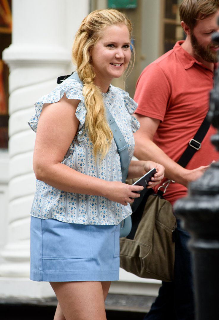 Amy Schumer was seen with a softer, more natural build while filming 