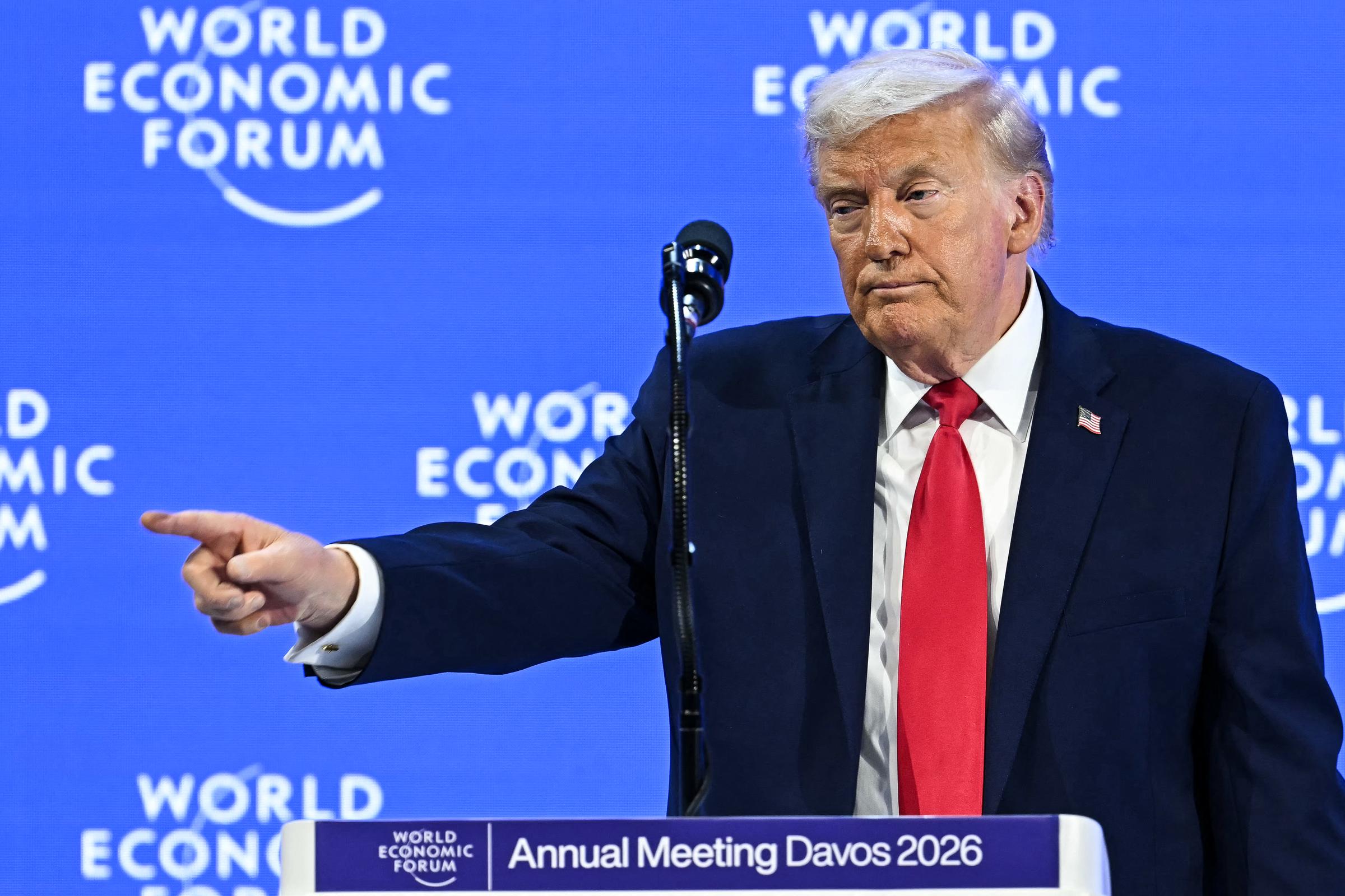 U.S. President Donald Trump gives a speech at the World Economic Forum (WEF) on 21 January 2026 in Davos, Switzerland. | Source: Getty Images