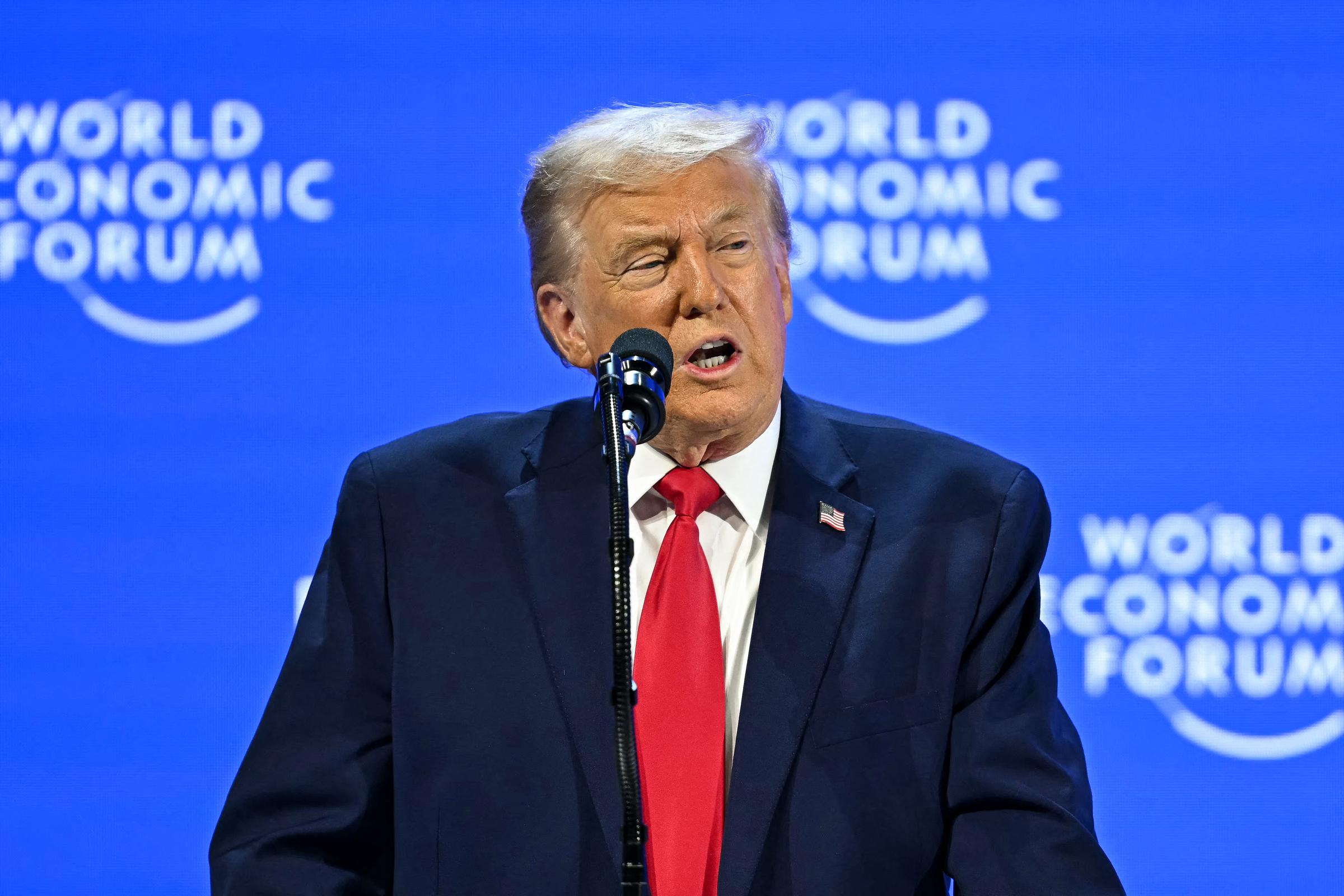 U.S. President Donald Trump gives a speech at the World Economic Forum (WEF) on 21 January 2026 in Davos, Switzerland. | Source: Getty Images
