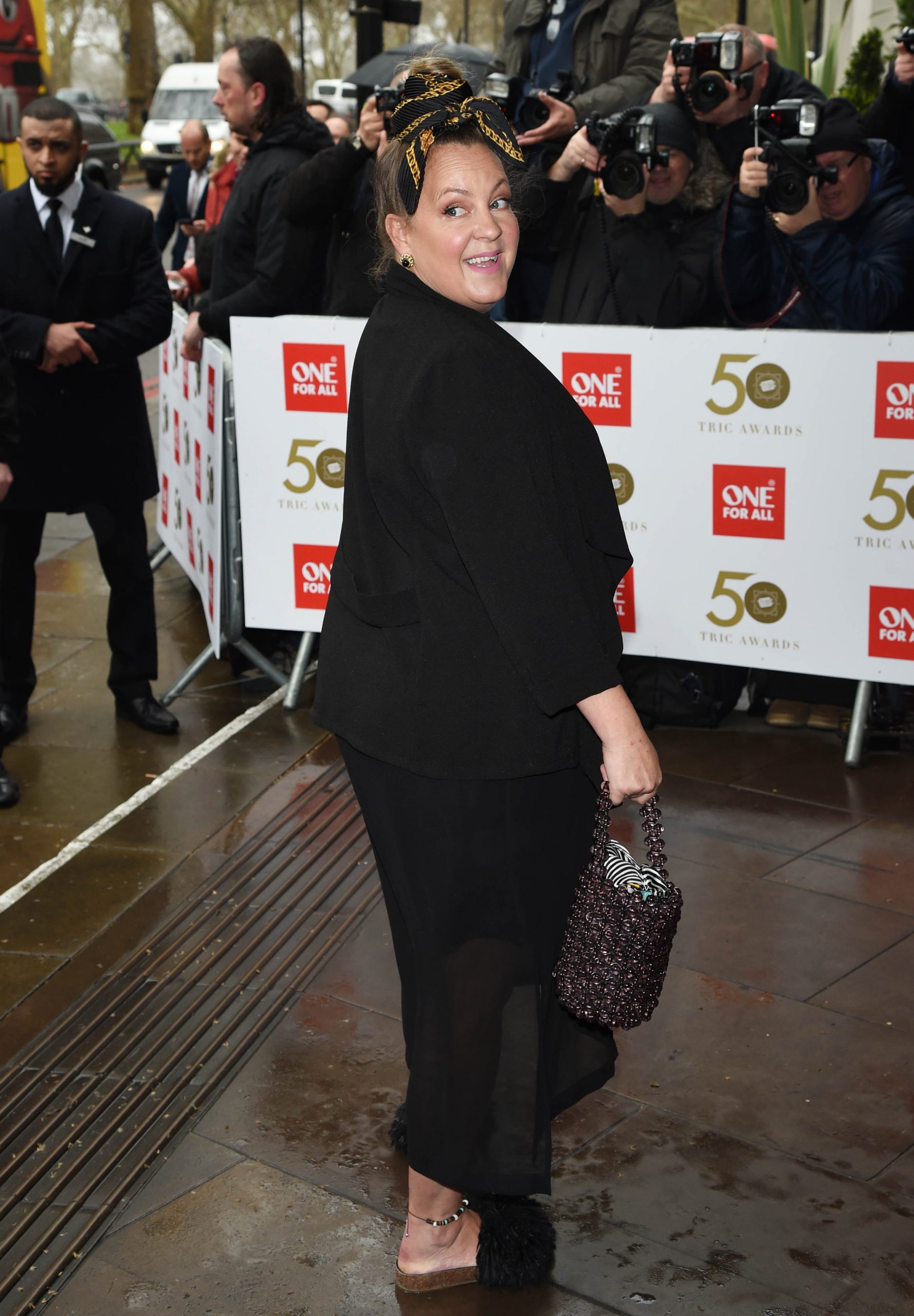 Stanley steps out for the 2019 TRIC Awards in style, arriving at Grosvenor House in London on 12 March. The TV star joins fellow small-screen favourites for the glitzy TV and radio bash.