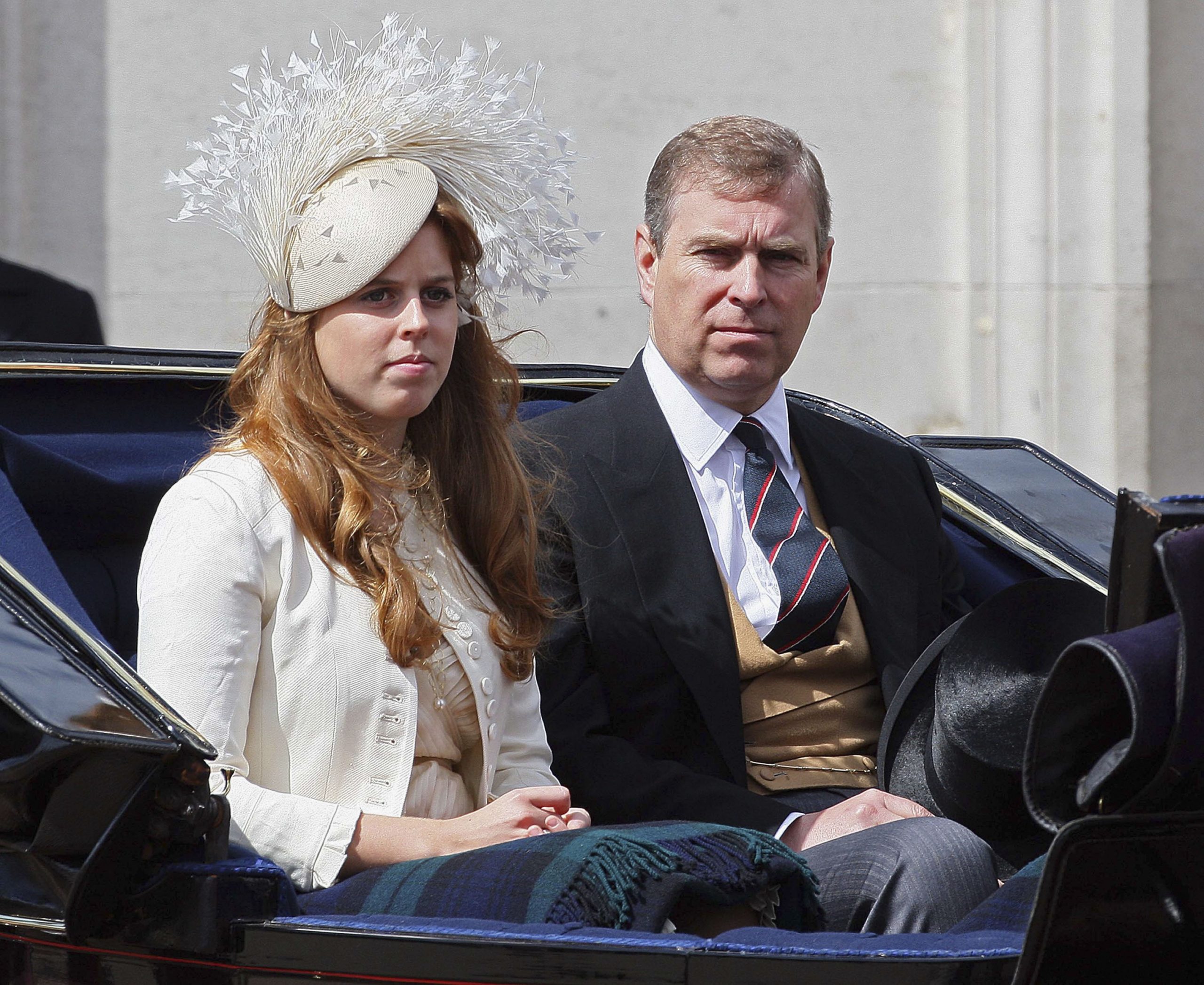 Andrew Mountbatten-Windsor sits next to his daughter Princess Beatrice during the Trooping the Colour ceremony on 16 June 2007 in London. | Source: Getty Images